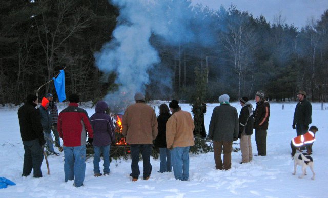 Friends Around a Fire